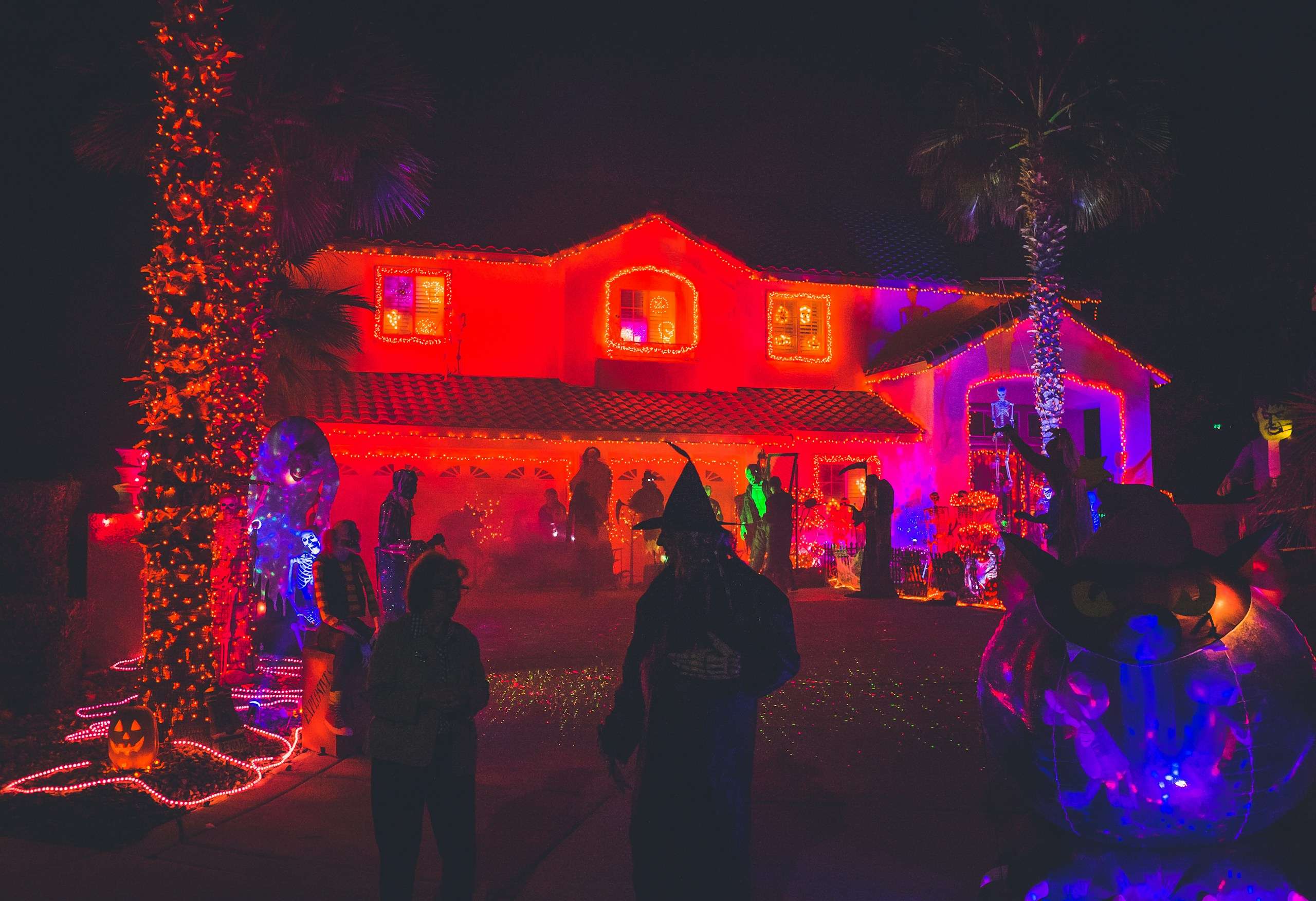 Halloween lighting installation